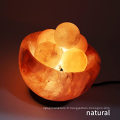 Lampe de bol à boule de saline de l&#39;Himalayan naturel Authentic Crystal Stone, base de bois de qualité supérieure avec des huiles de gradateur Diffuseur